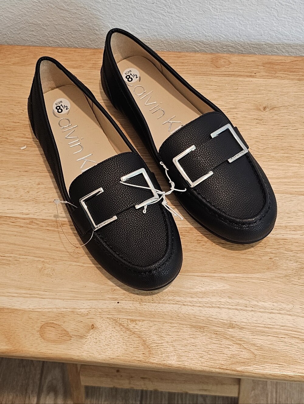 Calvin Klein Lydia Slip-On Driving Loafers Black 8.5 Wide - NO BOX